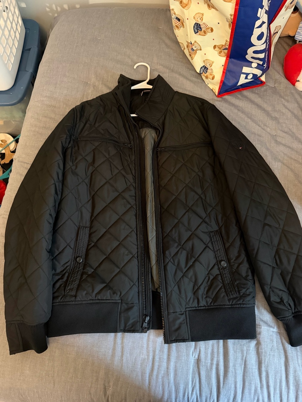 Tommy Hilfiger Quilted Black Bomber Jacket